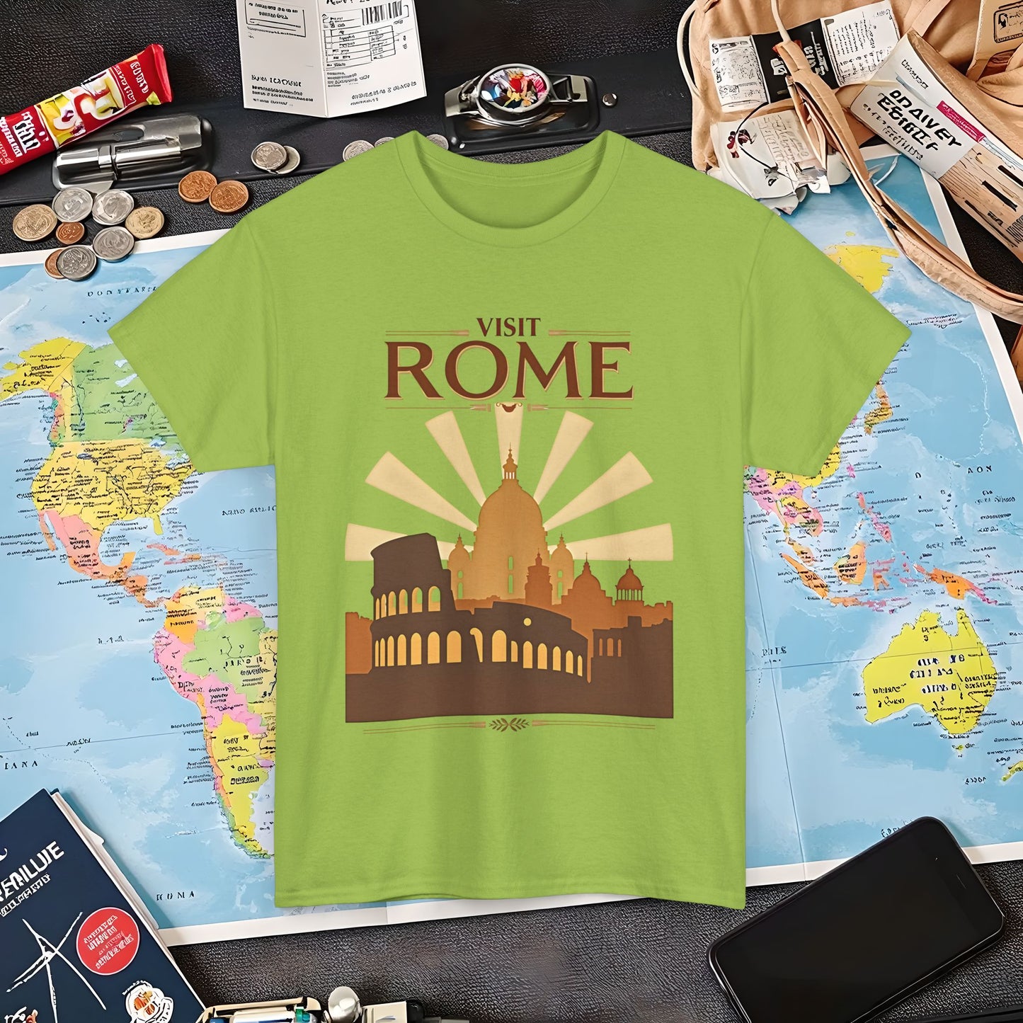 Rome Vintage Air Travel T-Shirts | Jetsetter, Airport, and International Flight Tees