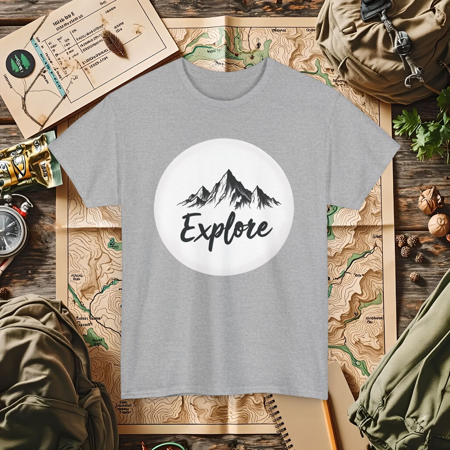 Mountain Explore Outdoor Adventure T-Shirts | Camping, Hiking, Rafting & Kayaking Tees for Nature Lovers