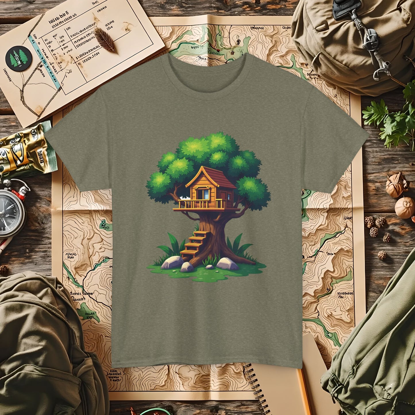 Pixel Treehouse Outdoor Adventure T-Shirts | Camping, Hiking, Rafting & Kayaking Tees for Nature Lovers