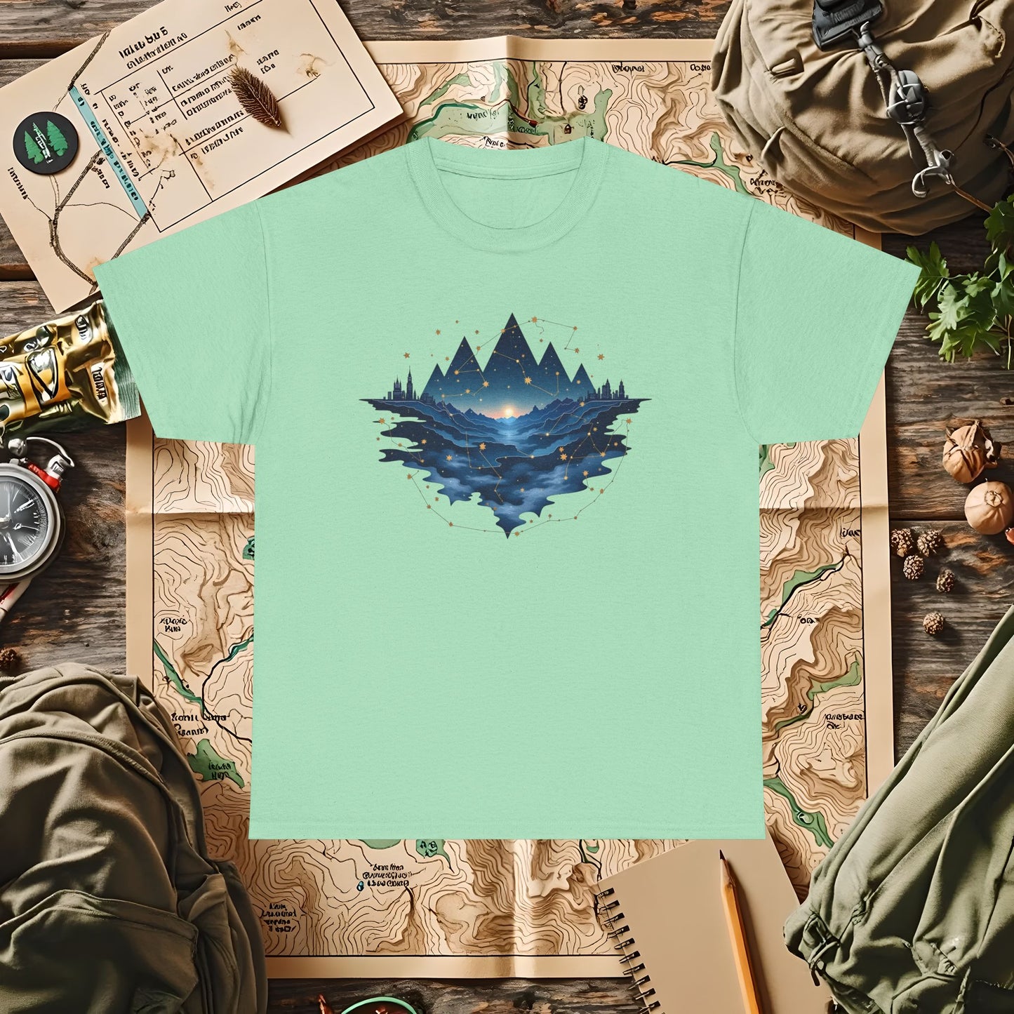 Celestial Landscapes Outdoor Adventure T-Shirts | Camping, Hiking, Rafting & Kayaking Tees for Nature Lovers