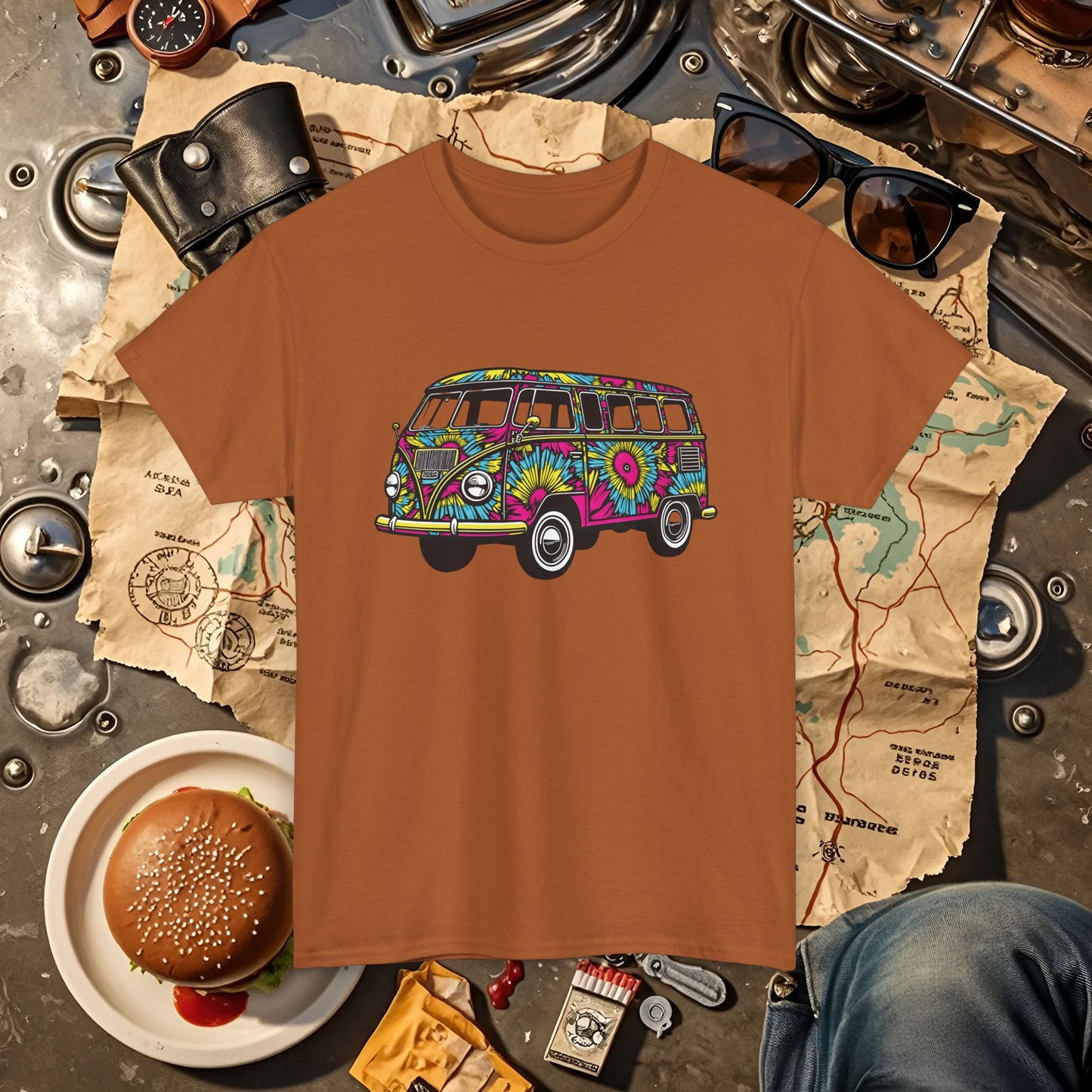 Kaleidoscope Van Road Trip & Vehicle Travel T-Shirts | Car, RV, and Motorcycle Adventure Tees