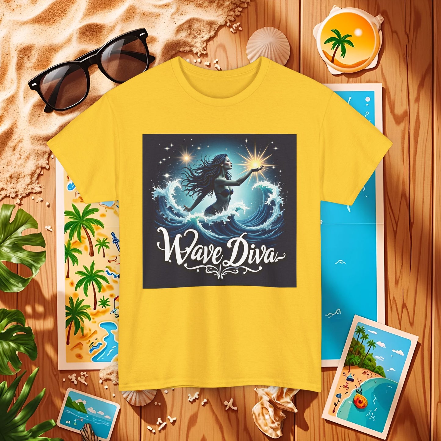 Celestial Waves Beach Travel T-Shirts | Tropical Vacation & Coastal Lifestyle Tees