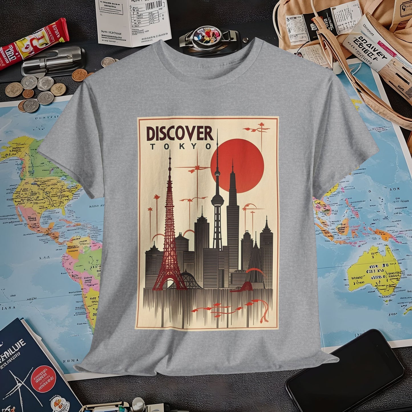 Tokyo Art Deco Air Travel T-Shirts | Jetsetter, Airport, and International Flight Tees