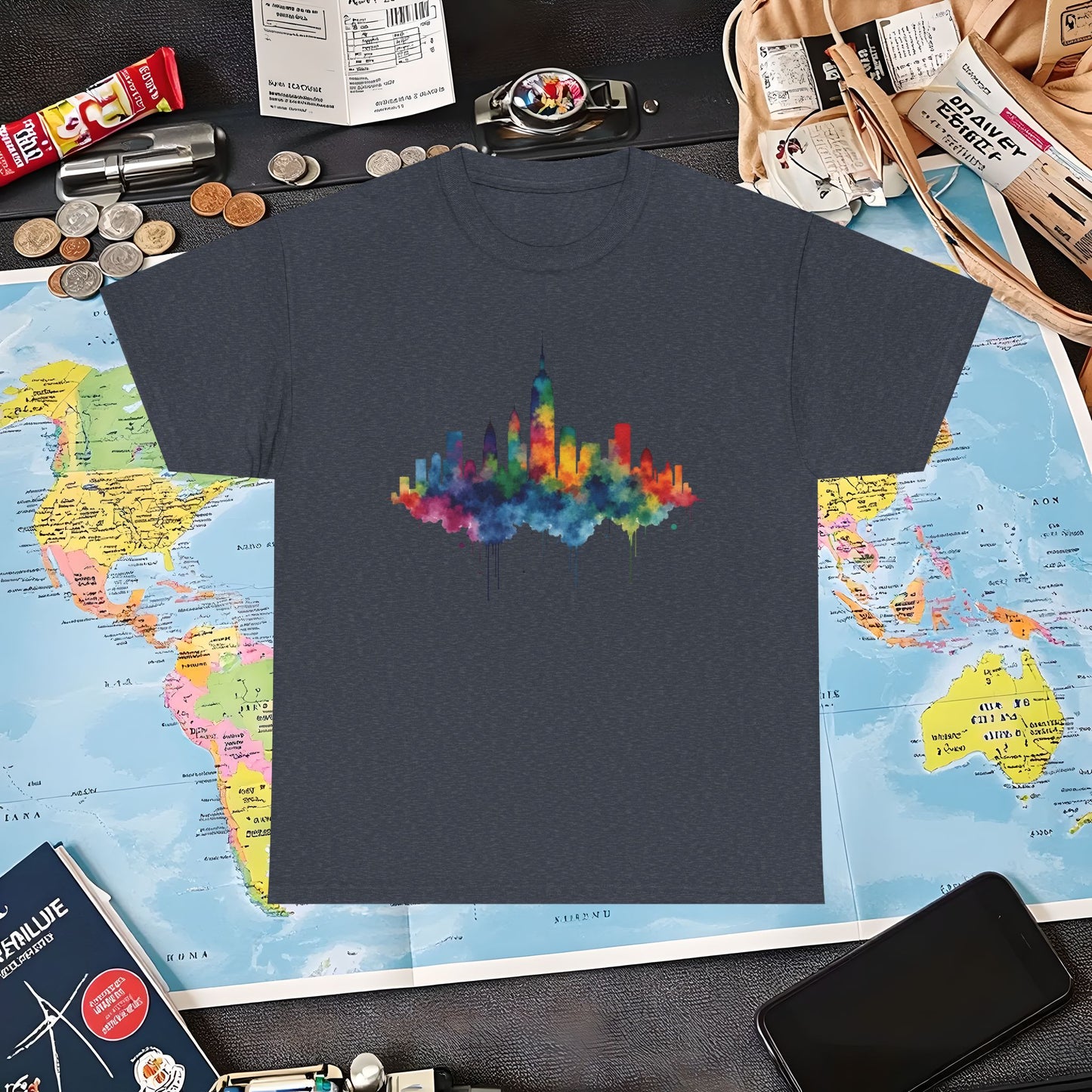 Vibrant Skyline T-Shirts | Jetsetter, Airport, and International Flight Tees