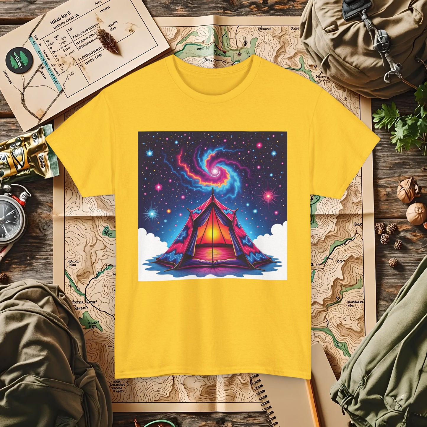 Cosmic Tent Outdoor Adventure T-Shirts | Camping, Hiking, Rafting & Kayaking Tees for Nature Lovers