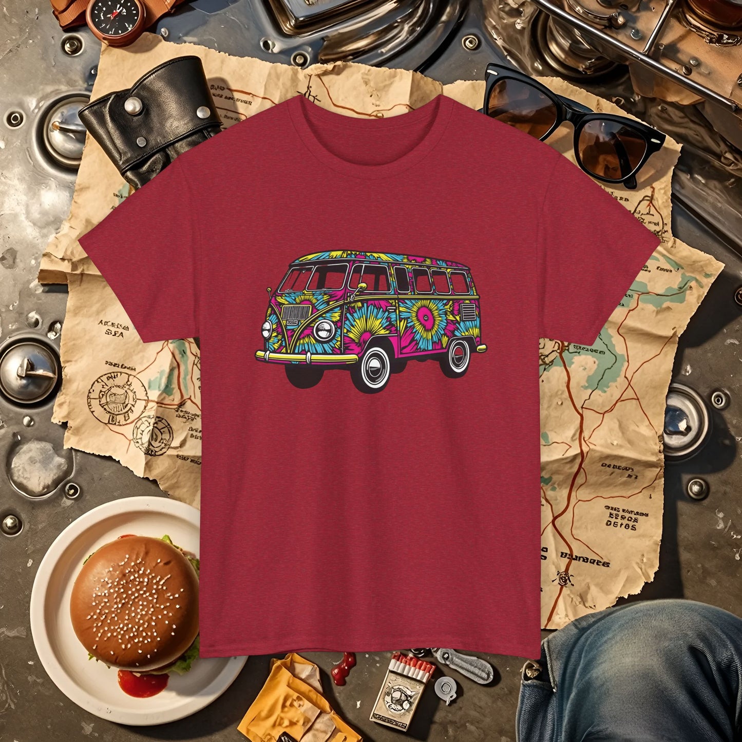 Kaleidoscope Van Road Trip & Vehicle Travel T-Shirts | Car, RV, and Motorcycle Adventure Tees