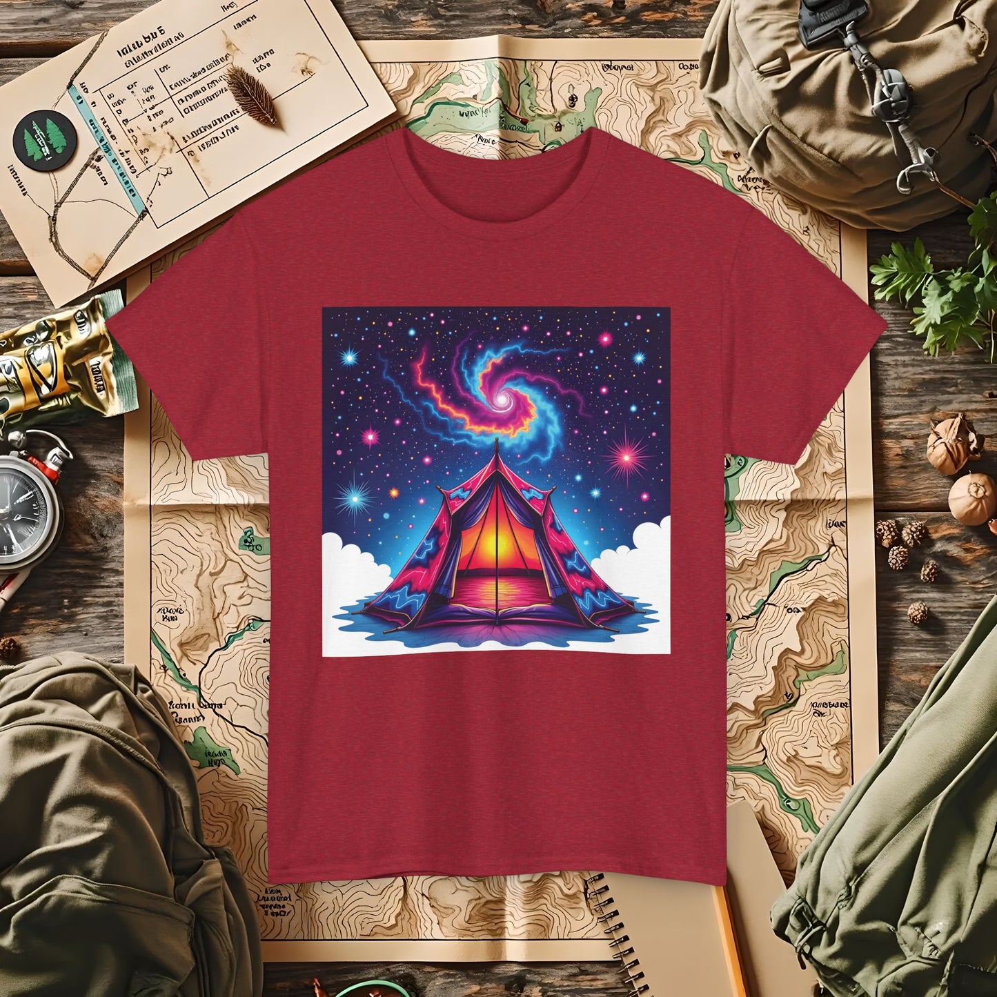 Cosmic Tent Outdoor Adventure T-Shirts | Camping, Hiking, Rafting & Kayaking Tees for Nature Lovers