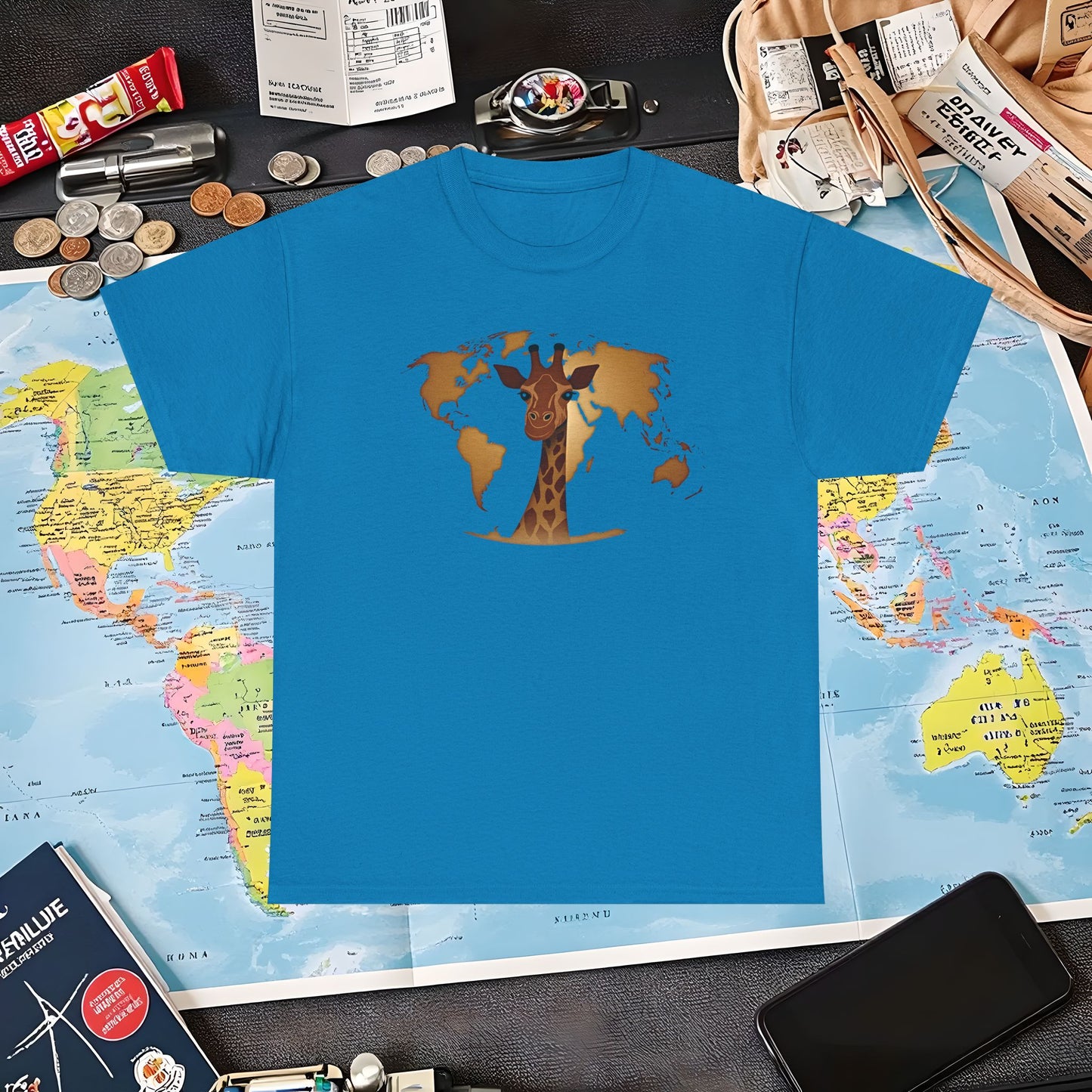 Giraffe Globe Air Travel T-Shirts | Jetsetter, Airport, and International Flight Tees