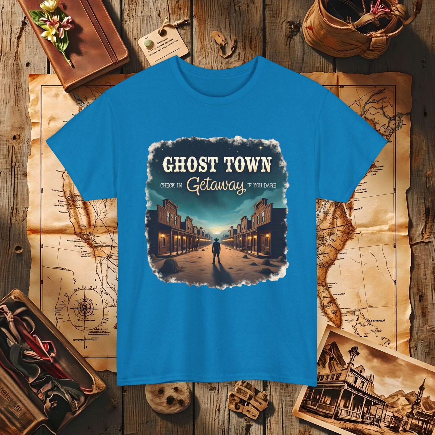 Ghost Town Getaway Western Travel T-Shirts | Desert, Ghost Town, and Cowboy-Inspired Adventure Tees