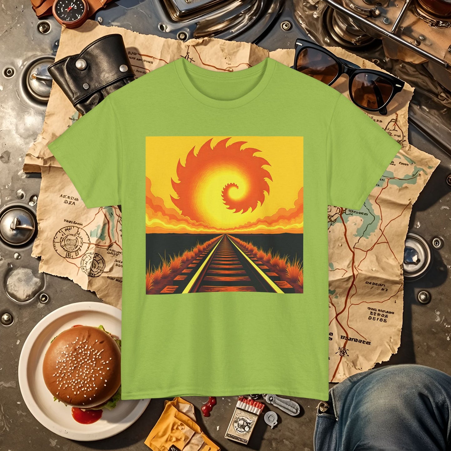 Sunset Journey Road Trip & Vehicle Travel T-Shirts | Car, RV, and Motorcycle Adventure Tees