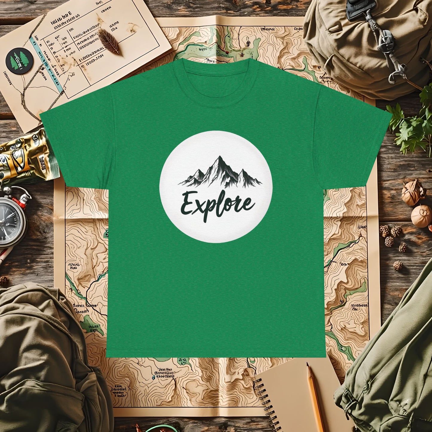 Mountain Explore Outdoor Adventure T-Shirts | Camping, Hiking, Rafting & Kayaking Tees for Nature Lovers