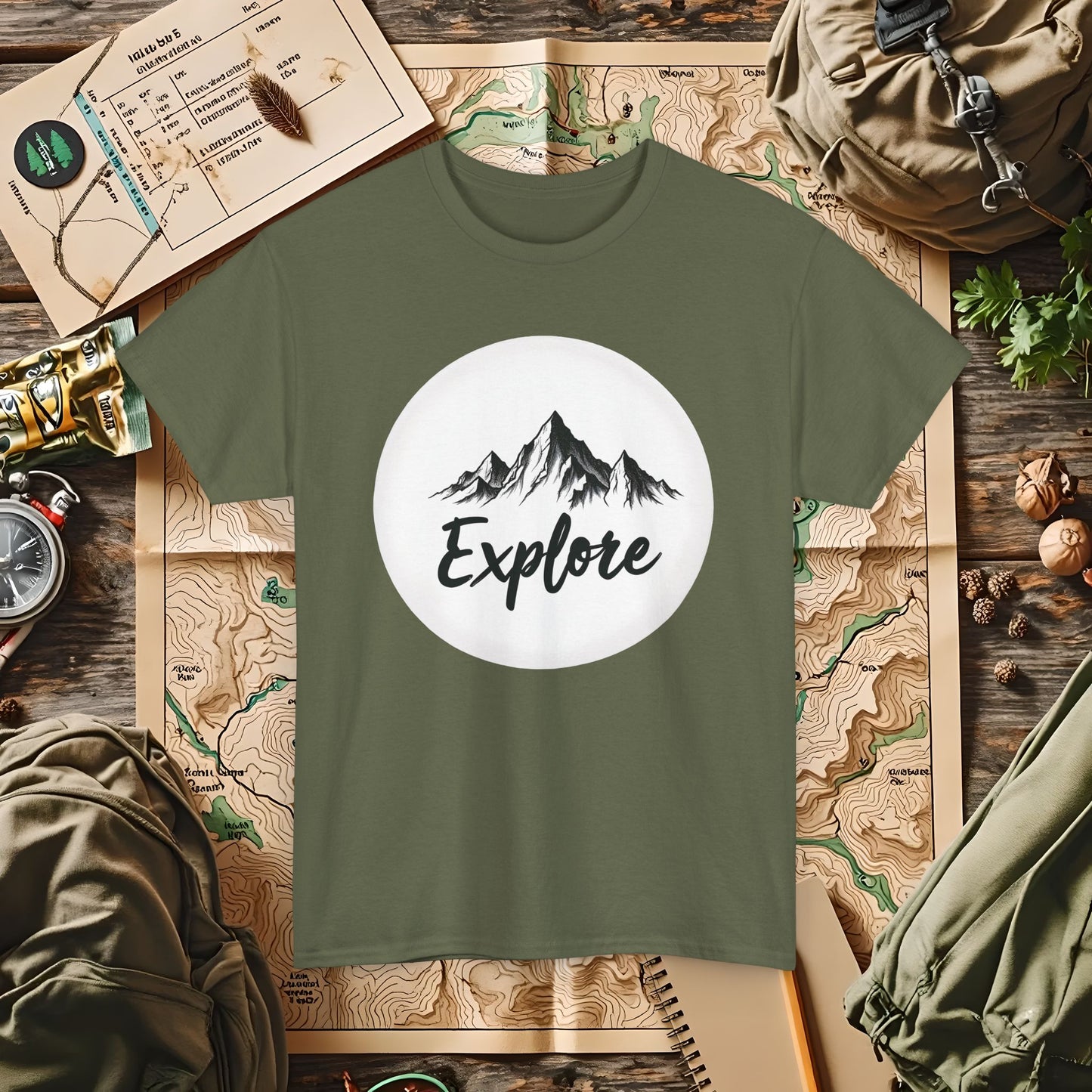 Mountain Explore Outdoor Adventure T-Shirts | Camping, Hiking, Rafting & Kayaking Tees for Nature Lovers