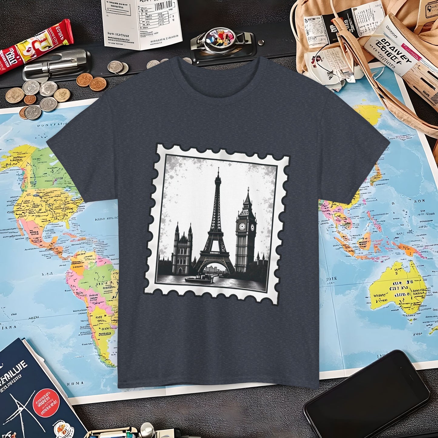 Europe Stamp Air Travel T-Shirts | Jetsetter, Airport, and International Flight Tees