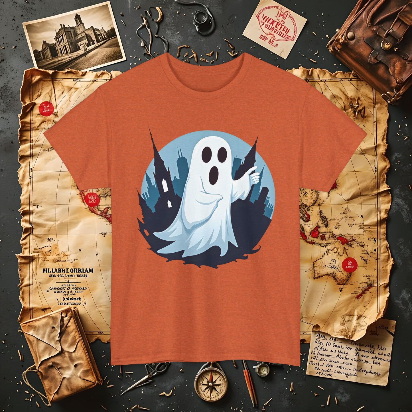 Ghostly Guide True Dark Tourism T-Shirts | Hauntingly Cool Travel Tees for the Morbidly Curious
