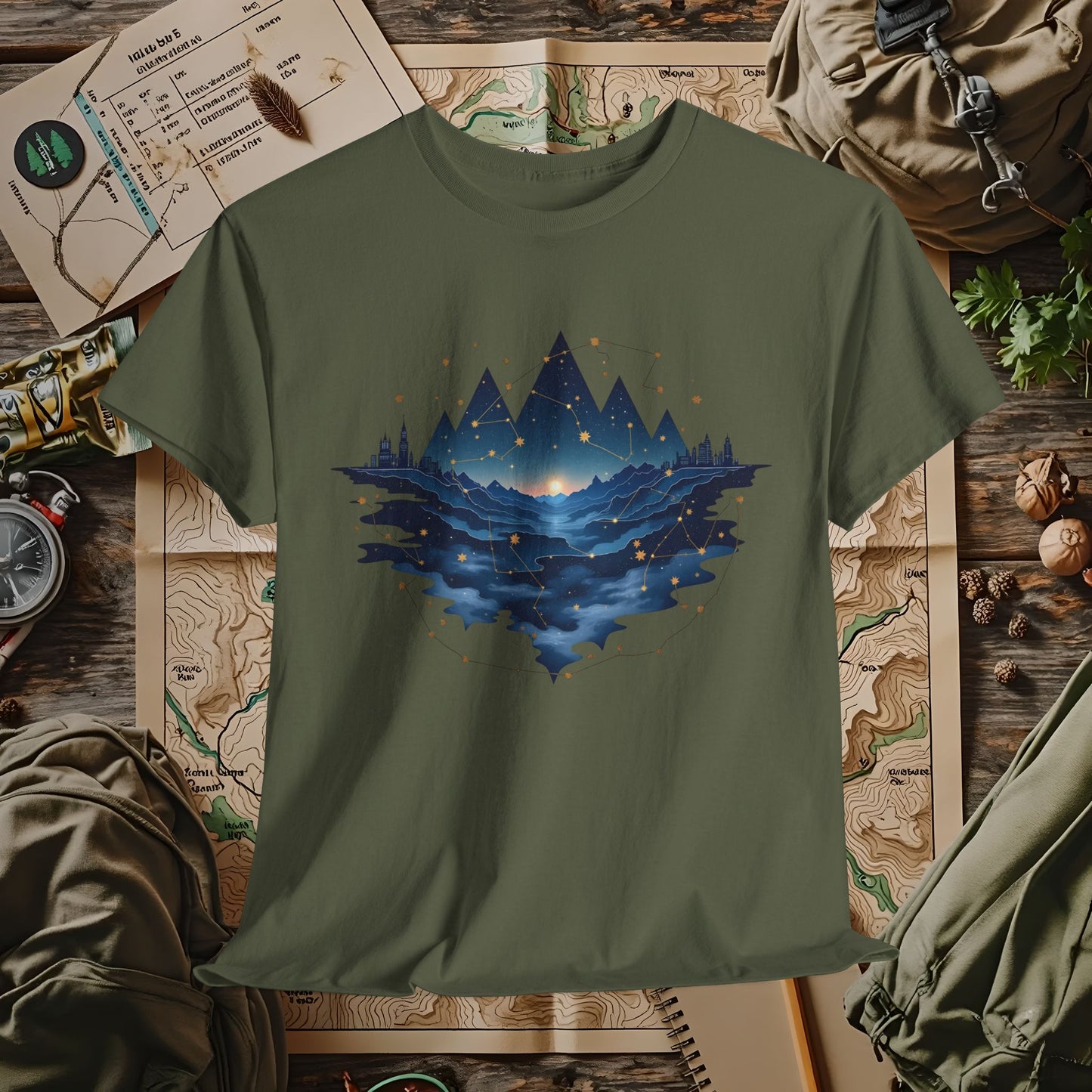 Celestial Landscapes Outdoor Adventure T-Shirts | Camping, Hiking, Rafting & Kayaking Tees for Nature Lovers