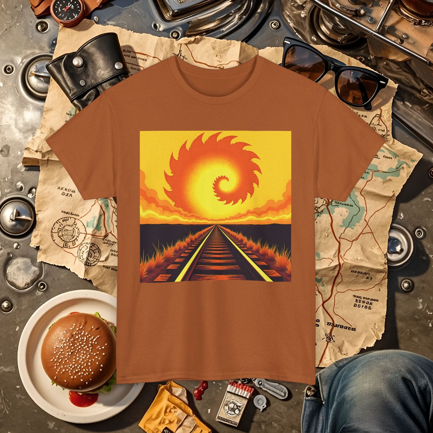 Sunset Journey Road Trip & Vehicle Travel T-Shirts | Car, RV, and Motorcycle Adventure Tees