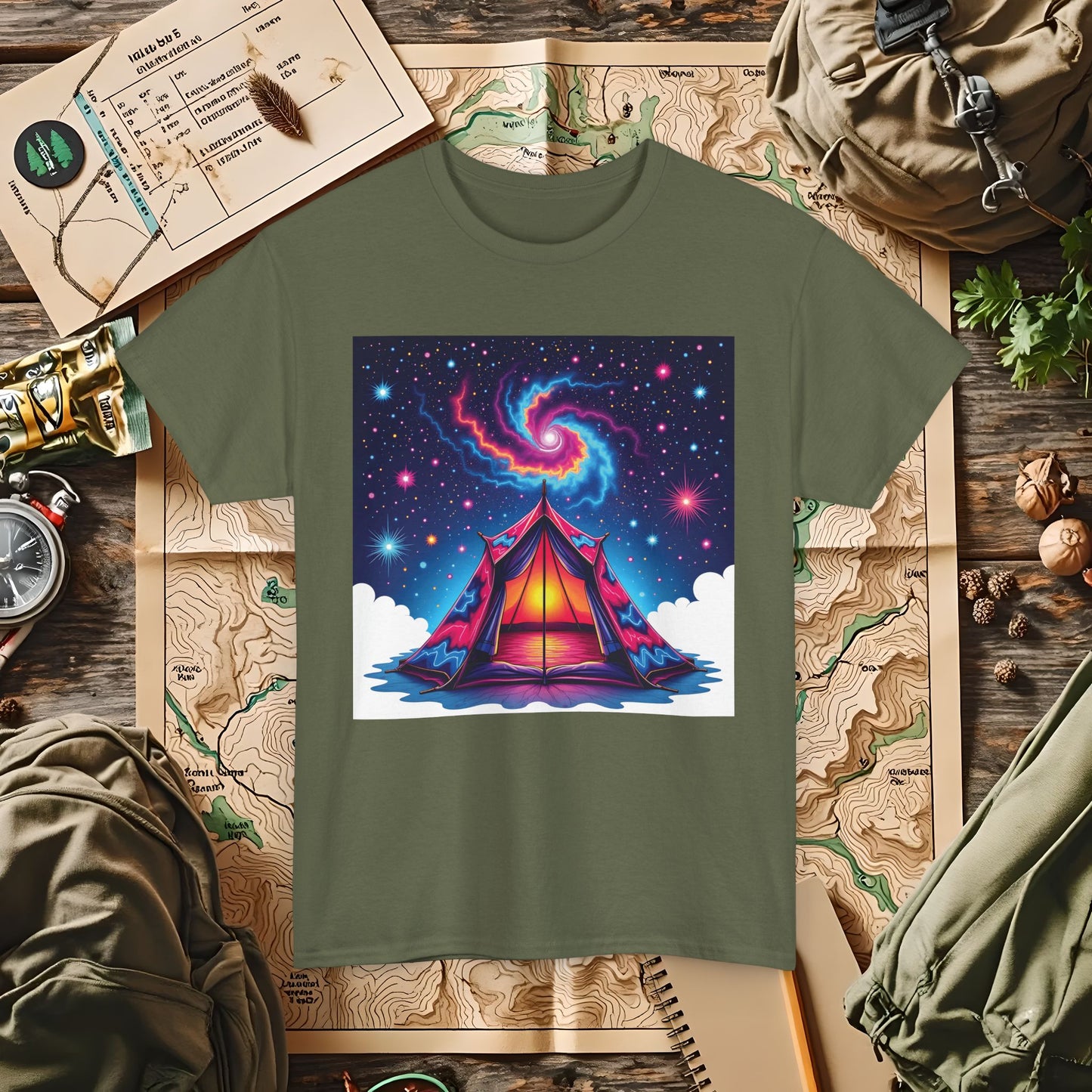 Cosmic Tent Outdoor Adventure T-Shirts | Camping, Hiking, Rafting & Kayaking Tees for Nature Lovers