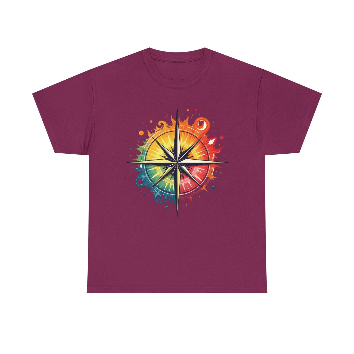 Psychedelic Compass Road Trip & Vehicle Travel T-Shirts | Car, RV, and Motorcycle Adventure Tees