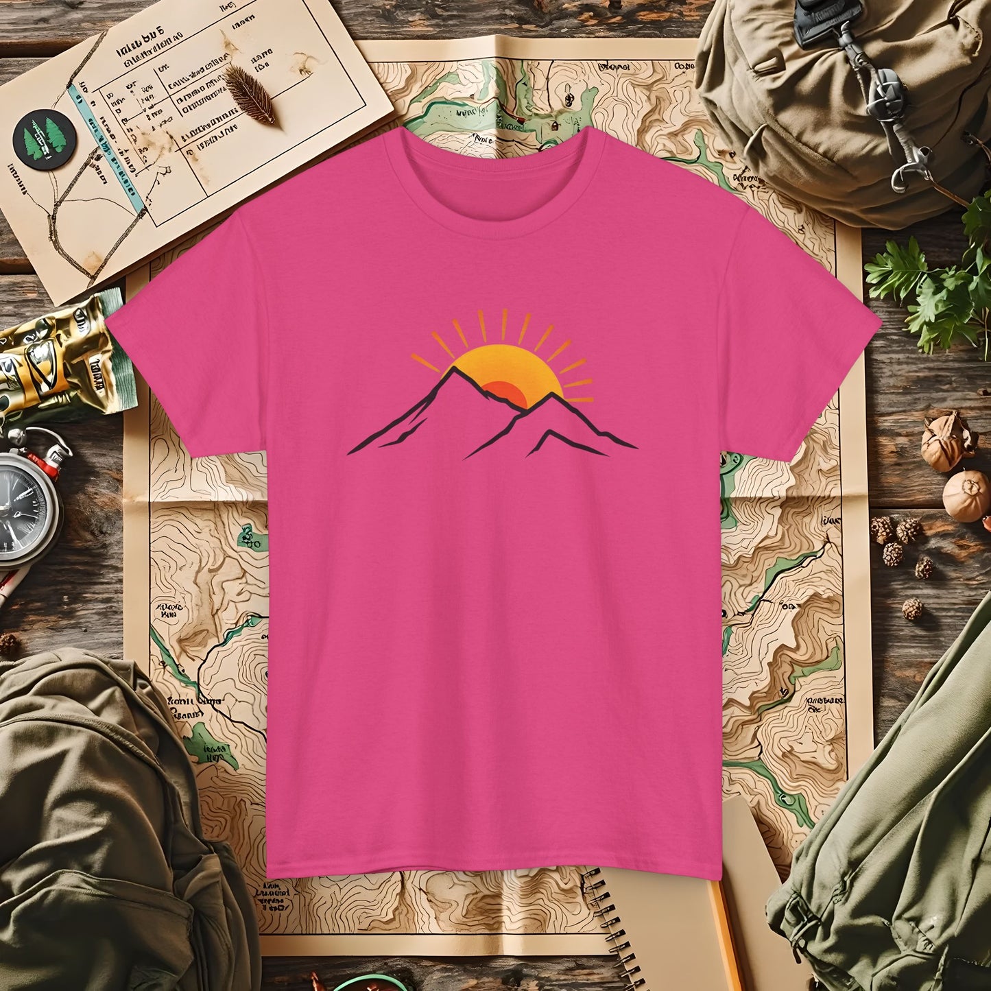 Sunrise Peaks Outdoor Adventure T-Shirts | Camping, Hiking, Rafting & Kayaking Tees for Nature Lovers