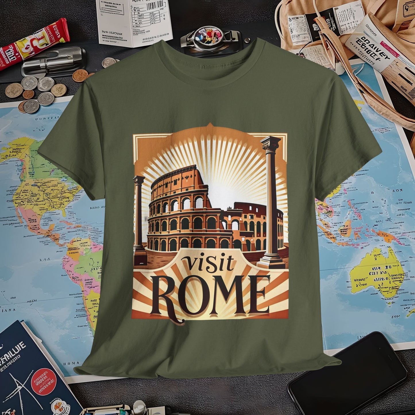 Rome Retro Air Travel T-Shirts | Jetsetter, Airport, and International Flight Tees