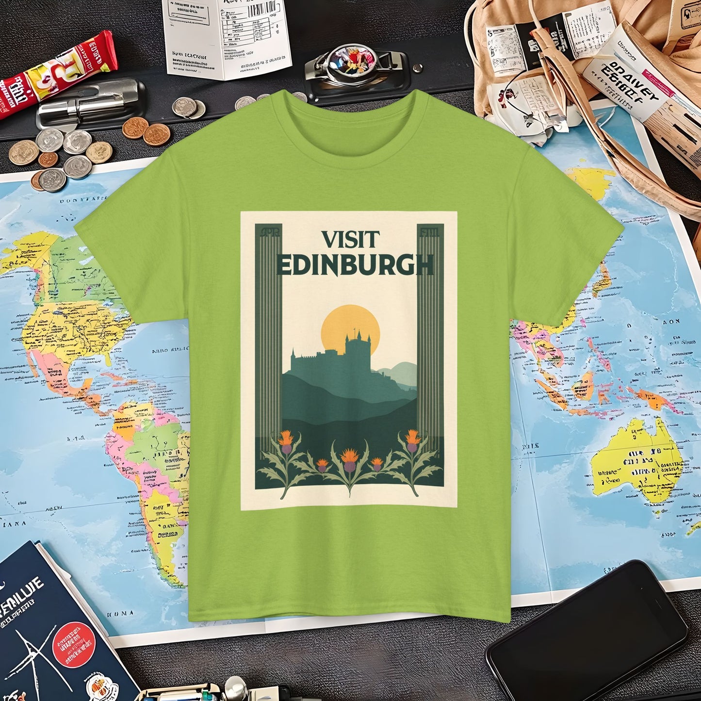 Edinburgh Poster Air Travel T-Shirts | Jetsetter, Airport, and International Flight Tees