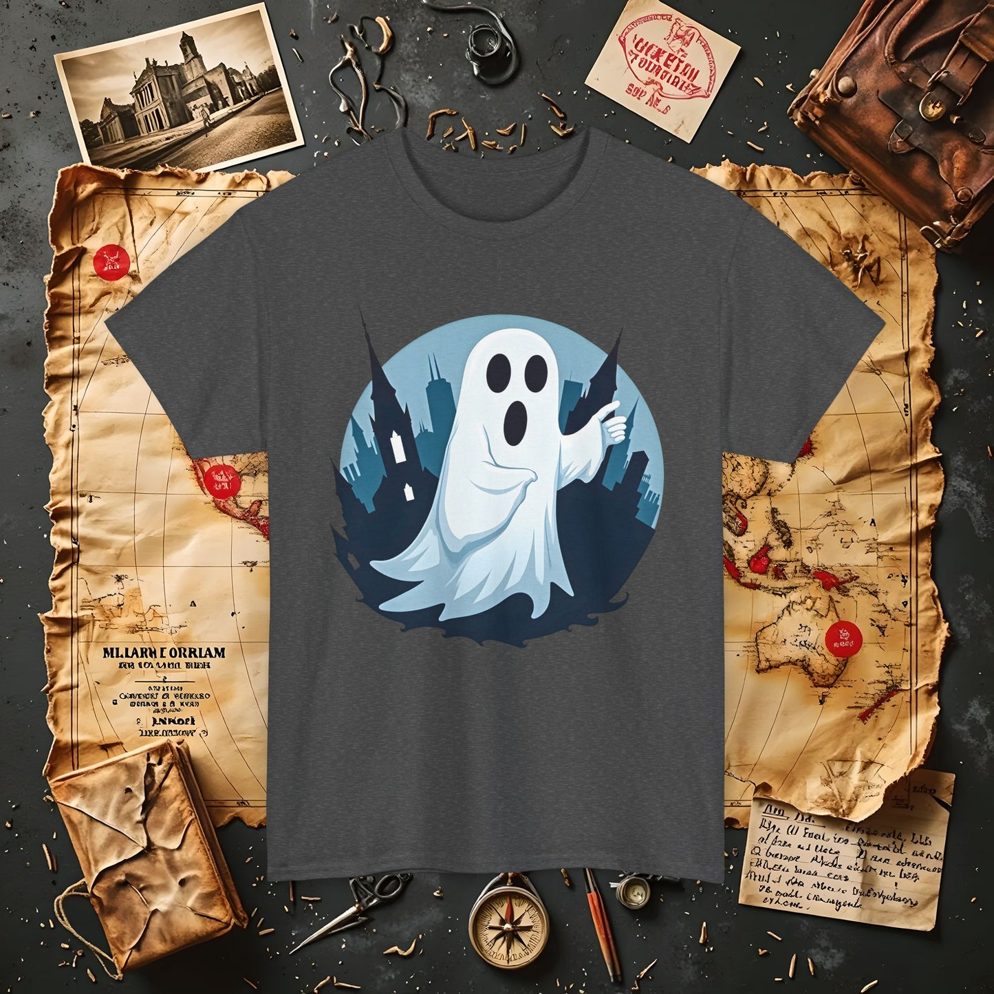 Ghostly Guide True Dark Tourism T-Shirts | Hauntingly Cool Travel Tees for the Morbidly Curious