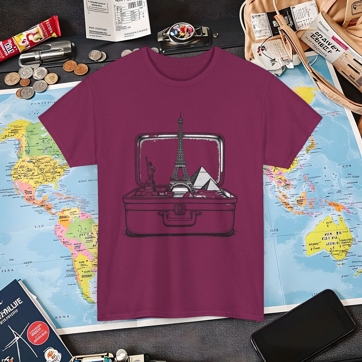 Wanderlust Suitcase Air Travel T-Shirts | Jetsetter, Airport, and International Flight Tees