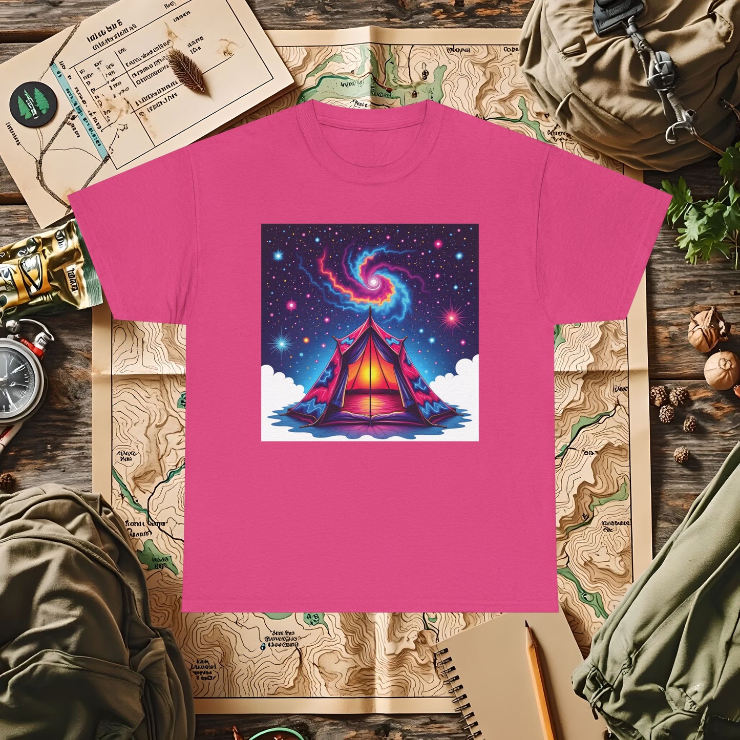 Cosmic Tent Outdoor Adventure T-Shirts | Camping, Hiking, Rafting & Kayaking Tees for Nature Lovers