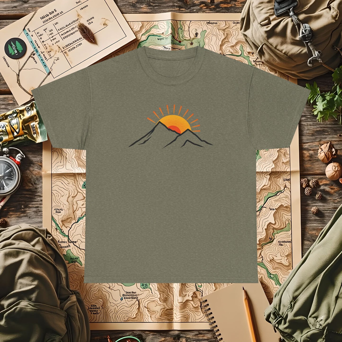 Sunrise Peaks Outdoor Adventure T-Shirts | Camping, Hiking, Rafting & Kayaking Tees for Nature Lovers