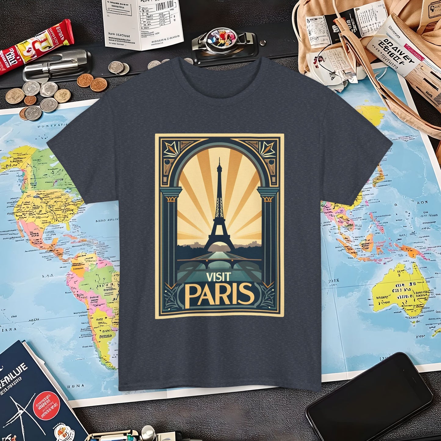 Paris Elegance Air Travel T-Shirts | Jetsetter, Airport, and International Flight Tees