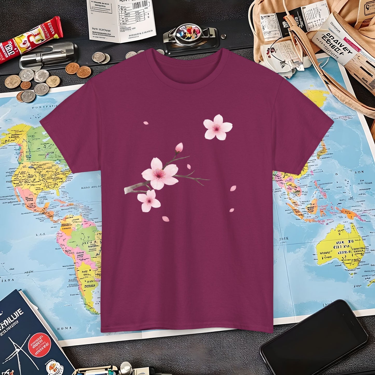 Cherry Blossom Air Travel T-Shirts | Jetsetter, Airport, and International Flight Tees