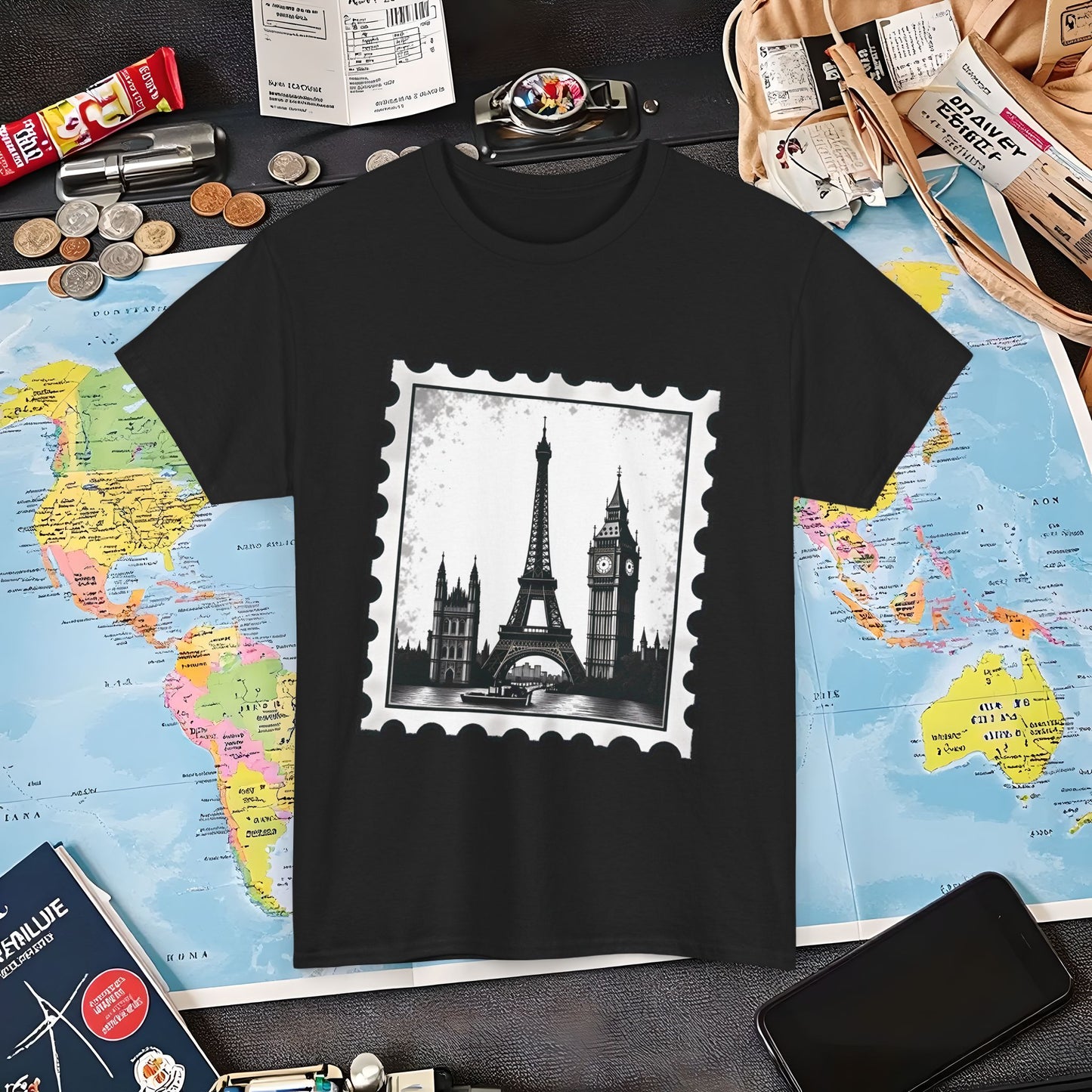 Europe Stamp Air Travel T-Shirts | Jetsetter, Airport, and International Flight Tees