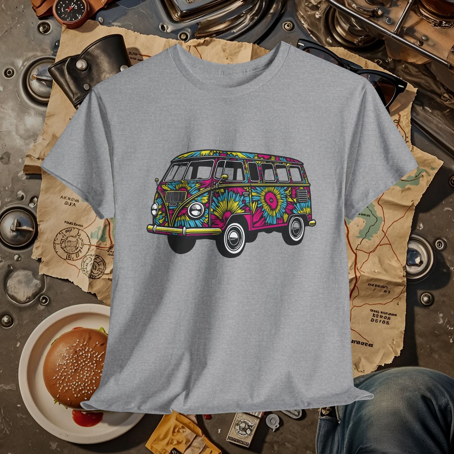 Kaleidoscope Van Road Trip & Vehicle Travel T-Shirts | Car, RV, and Motorcycle Adventure Tees