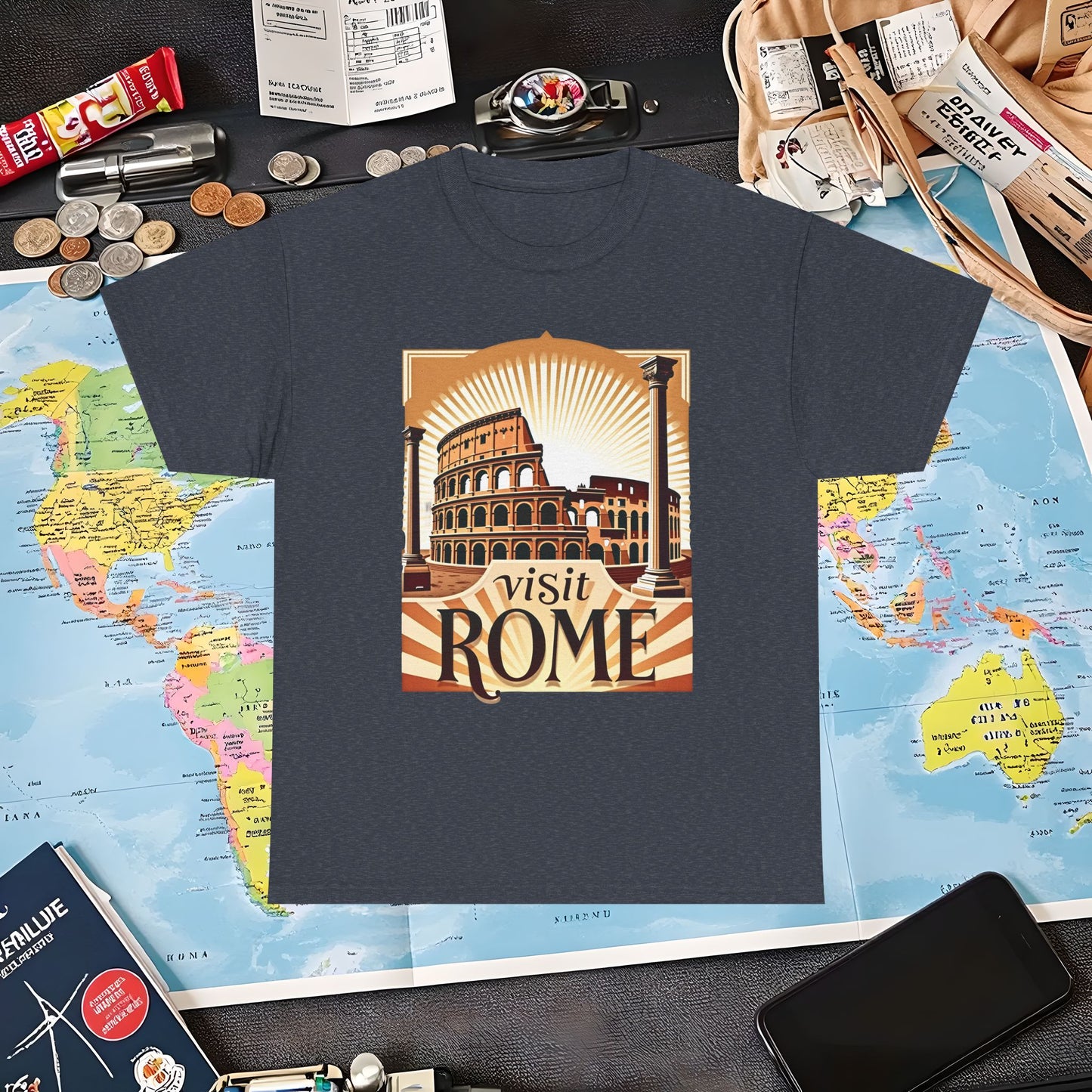 Rome Retro Air Travel T-Shirts | Jetsetter, Airport, and International Flight Tees