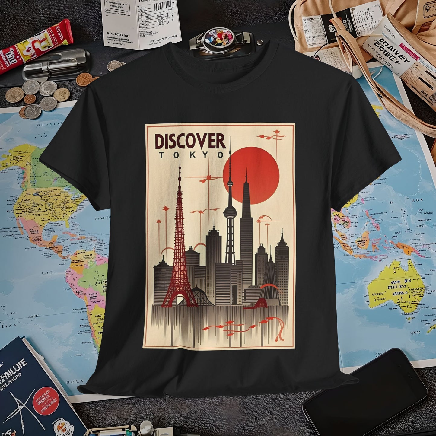 Tokyo Art Deco Air Travel T-Shirts | Jetsetter, Airport, and International Flight Tees