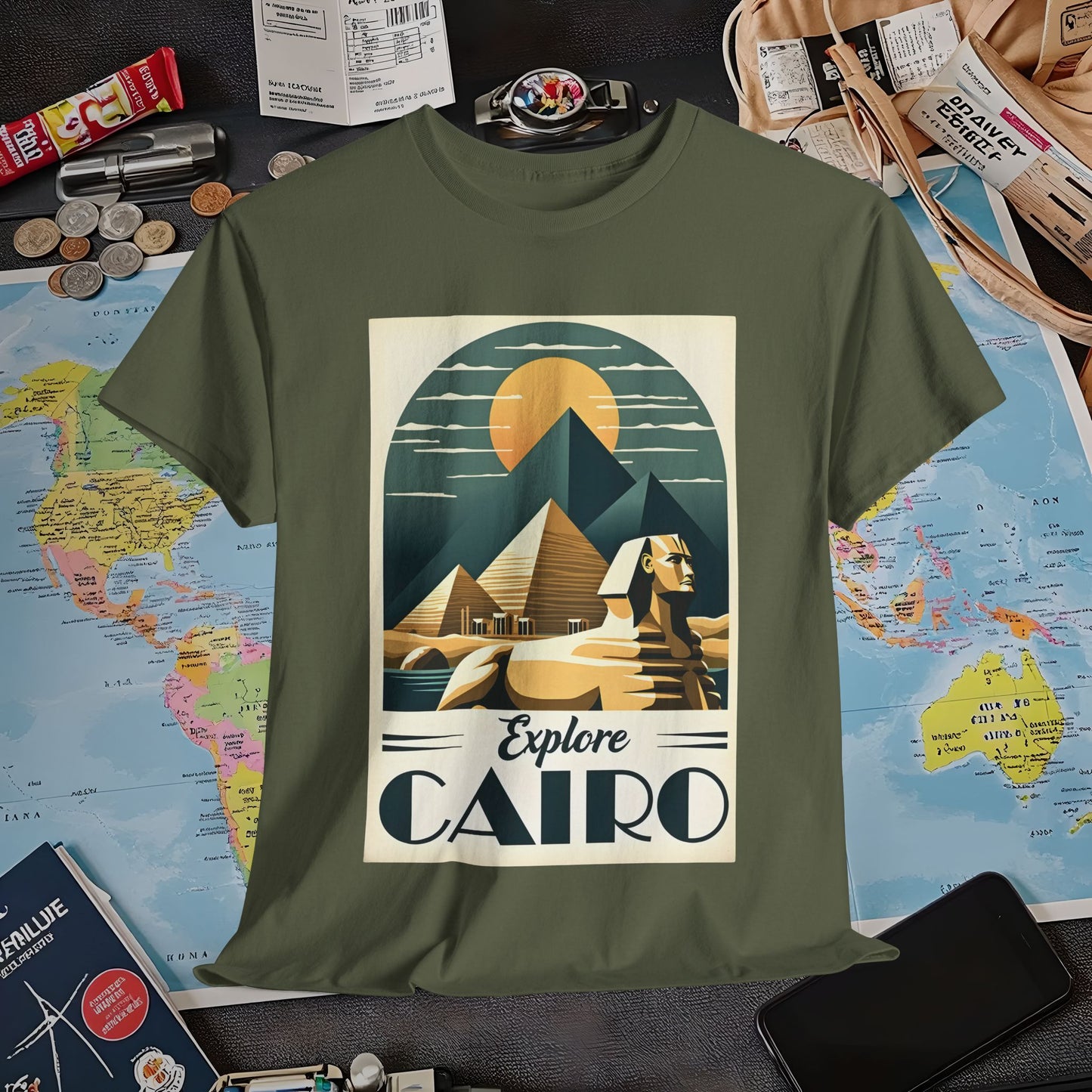 Cairo Elegance Air Travel T-Shirts | Jetsetter, Airport, and International Flight Tees