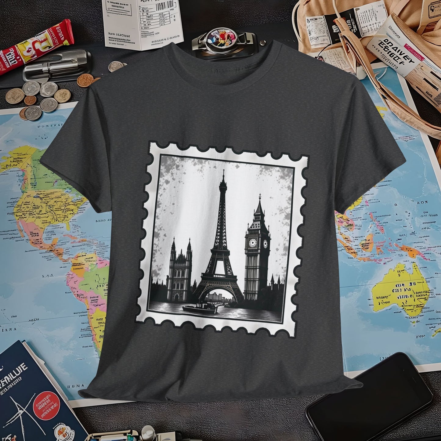 Europe Stamp Air Travel T-Shirts | Jetsetter, Airport, and International Flight Tees