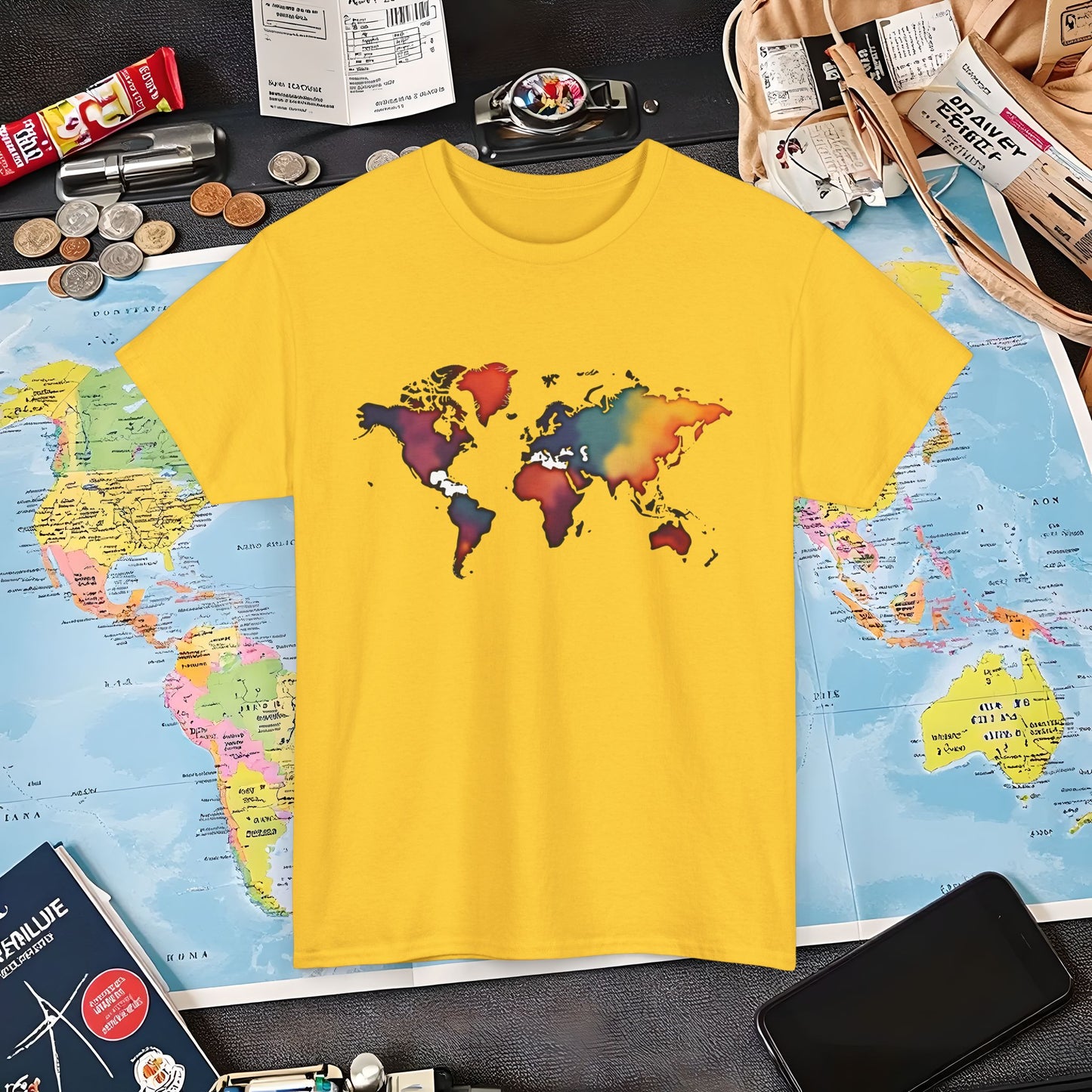 Colorful Wanderlust Air Travel T-Shirts | Jetsetter, Airport, and International Flight Tees