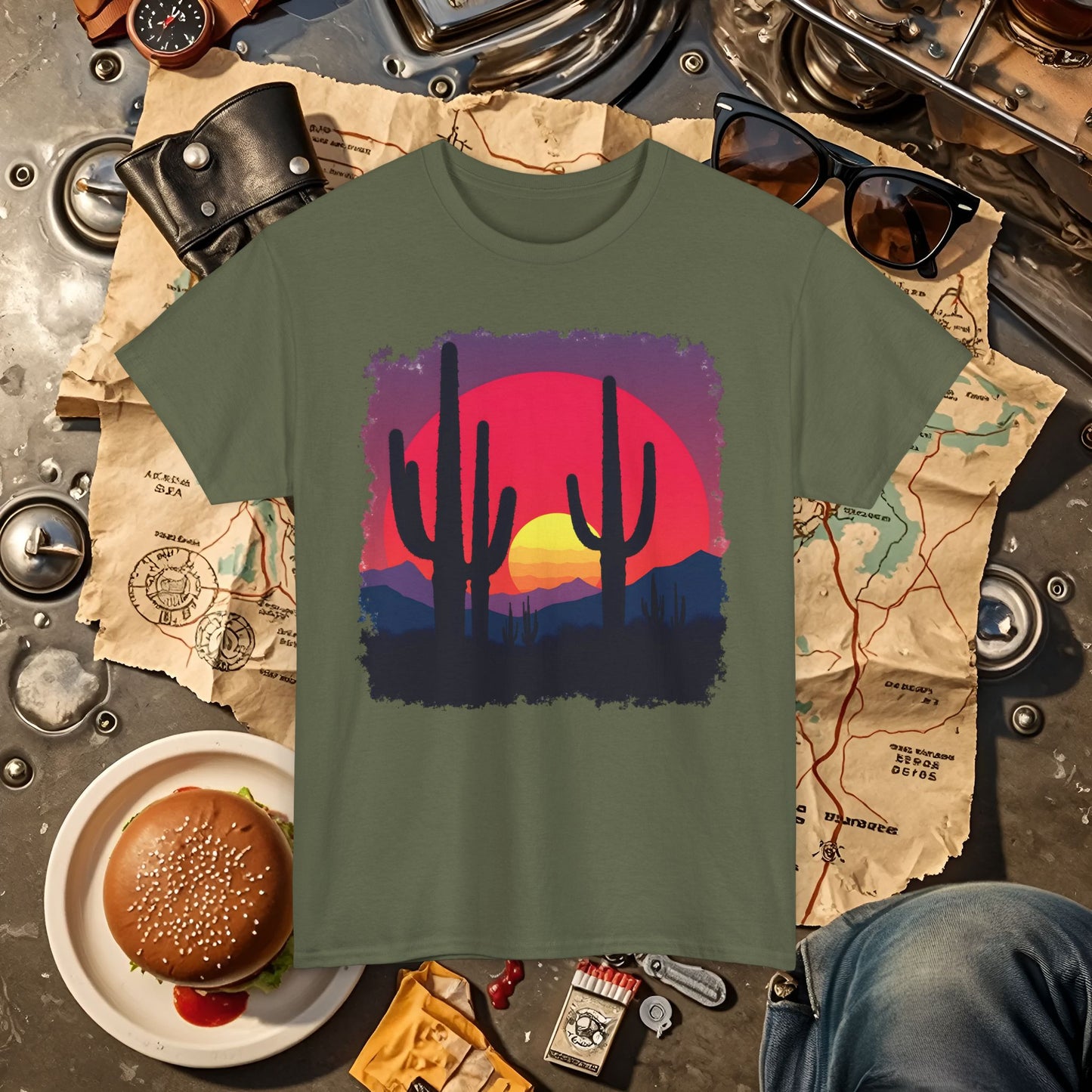 Desert Mirage Road Trip & Vehicle Travel T-Shirts | Car, RV, and Motorcycle Adventure Tees