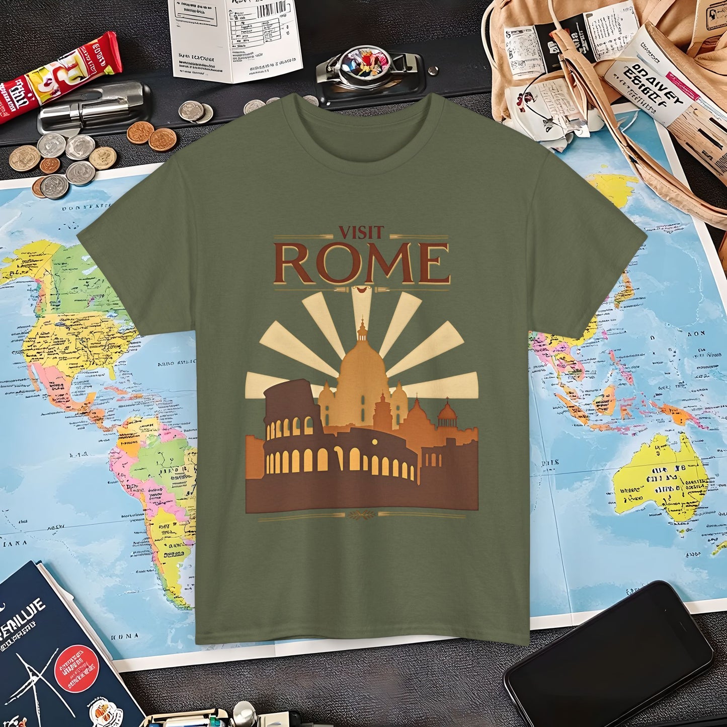 Rome Vintage Air Travel T-Shirts | Jetsetter, Airport, and International Flight Tees