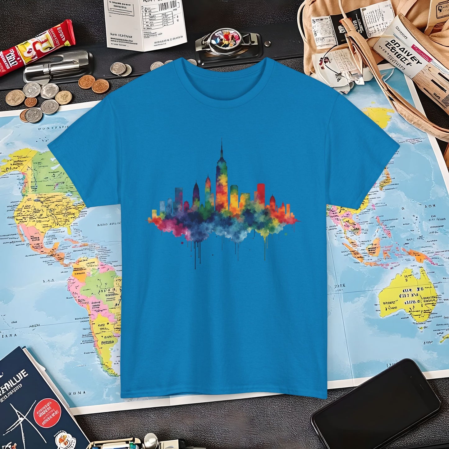 Vibrant Skyline T-Shirts | Jetsetter, Airport, and International Flight Tees