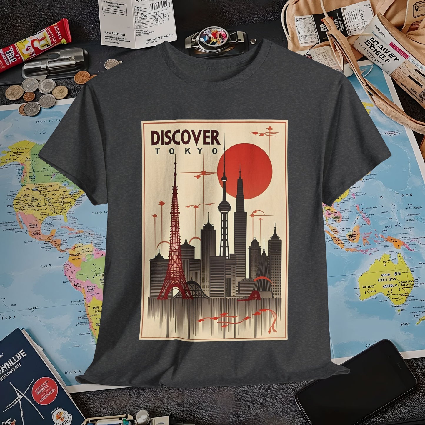 Tokyo Art Deco Air Travel T-Shirts | Jetsetter, Airport, and International Flight Tees