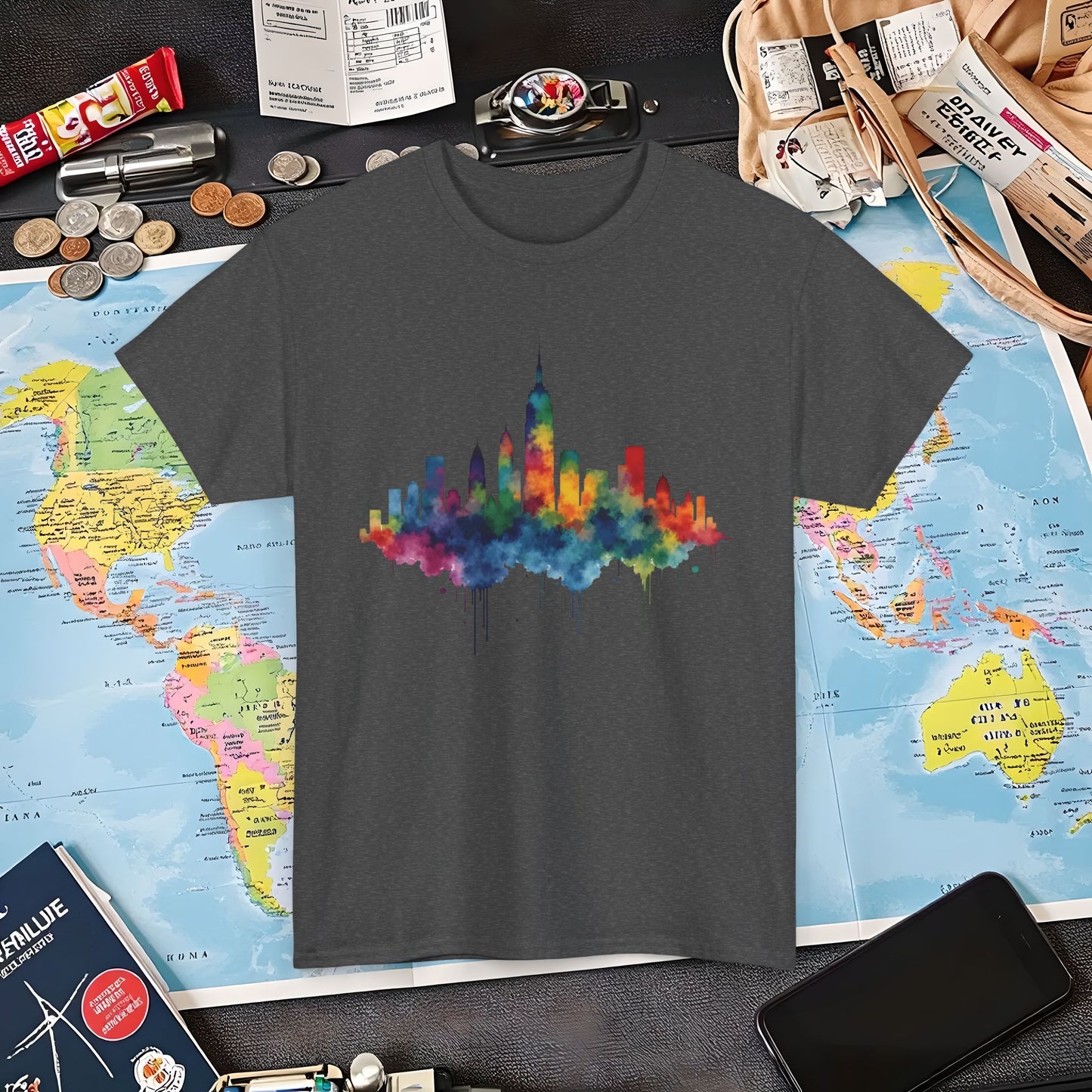 Vibrant Skyline T-Shirts | Jetsetter, Airport, and International Flight Tees