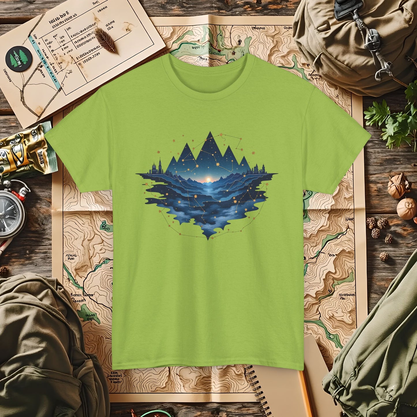 Celestial Landscapes Outdoor Adventure T-Shirts | Camping, Hiking, Rafting & Kayaking Tees for Nature Lovers