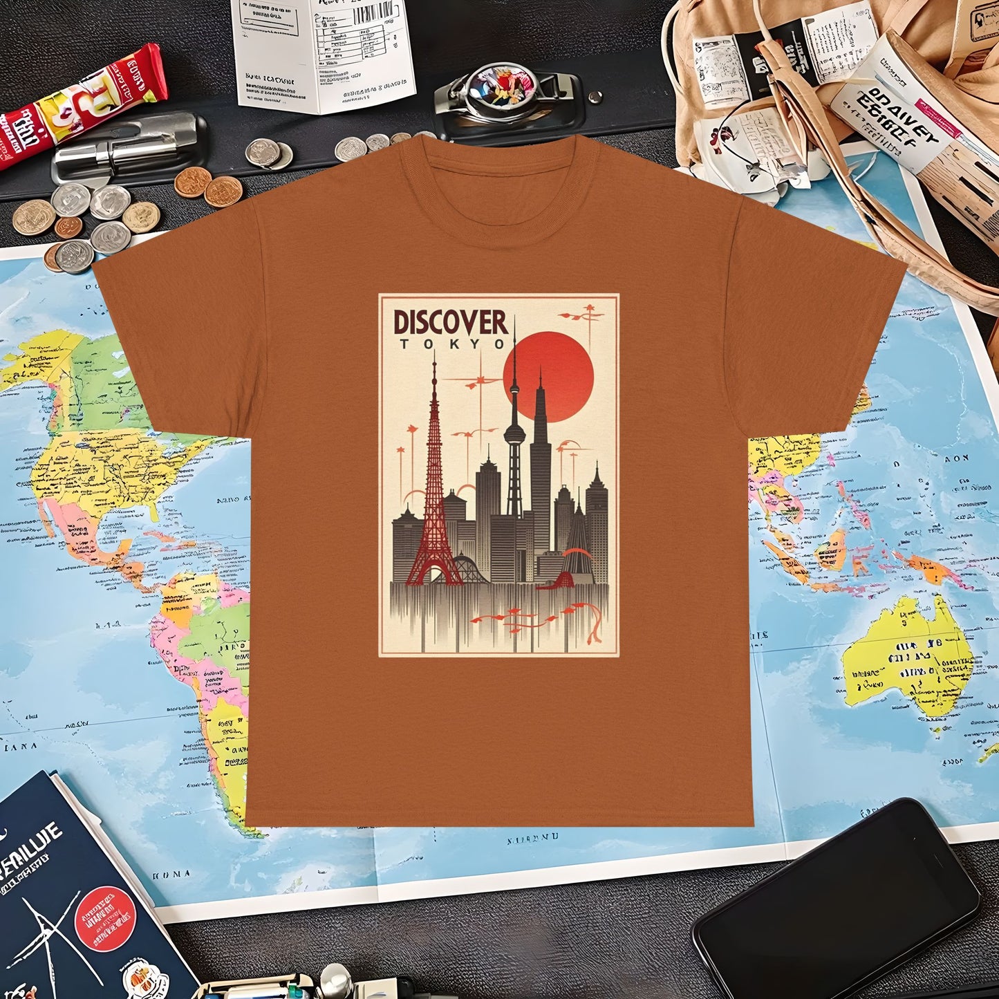 Tokyo Art Deco Air Travel T-Shirts | Jetsetter, Airport, and International Flight Tees