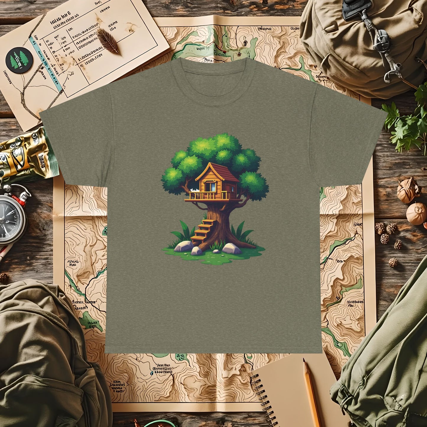 Pixel Treehouse Outdoor Adventure T-Shirts | Camping, Hiking, Rafting & Kayaking Tees for Nature Lovers