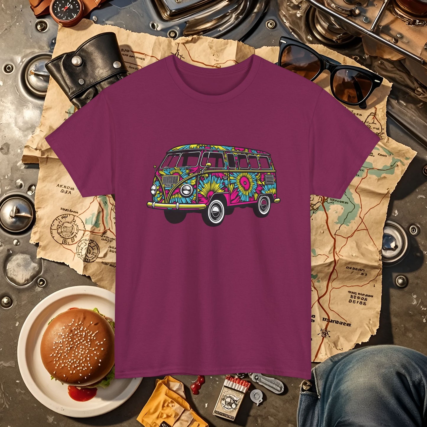 Kaleidoscope Van Road Trip & Vehicle Travel T-Shirts | Car, RV, and Motorcycle Adventure Tees
