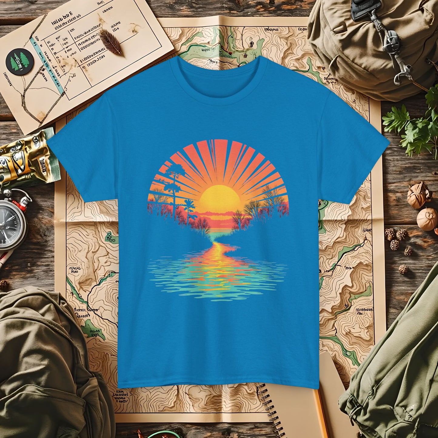Quirky Sunset Outdoor Adventure T-Shirts | Camping, Hiking, Rafting & Kayaking Tees for Nature Lovers