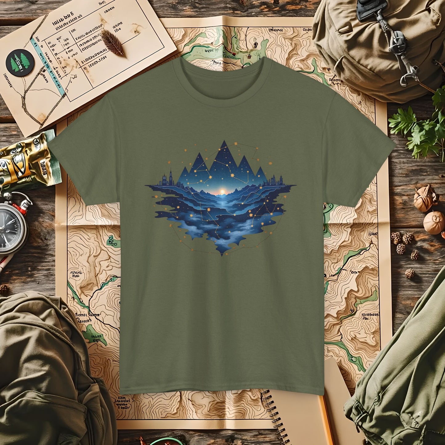 Celestial Landscapes Outdoor Adventure T-Shirts | Camping, Hiking, Rafting & Kayaking Tees for Nature Lovers