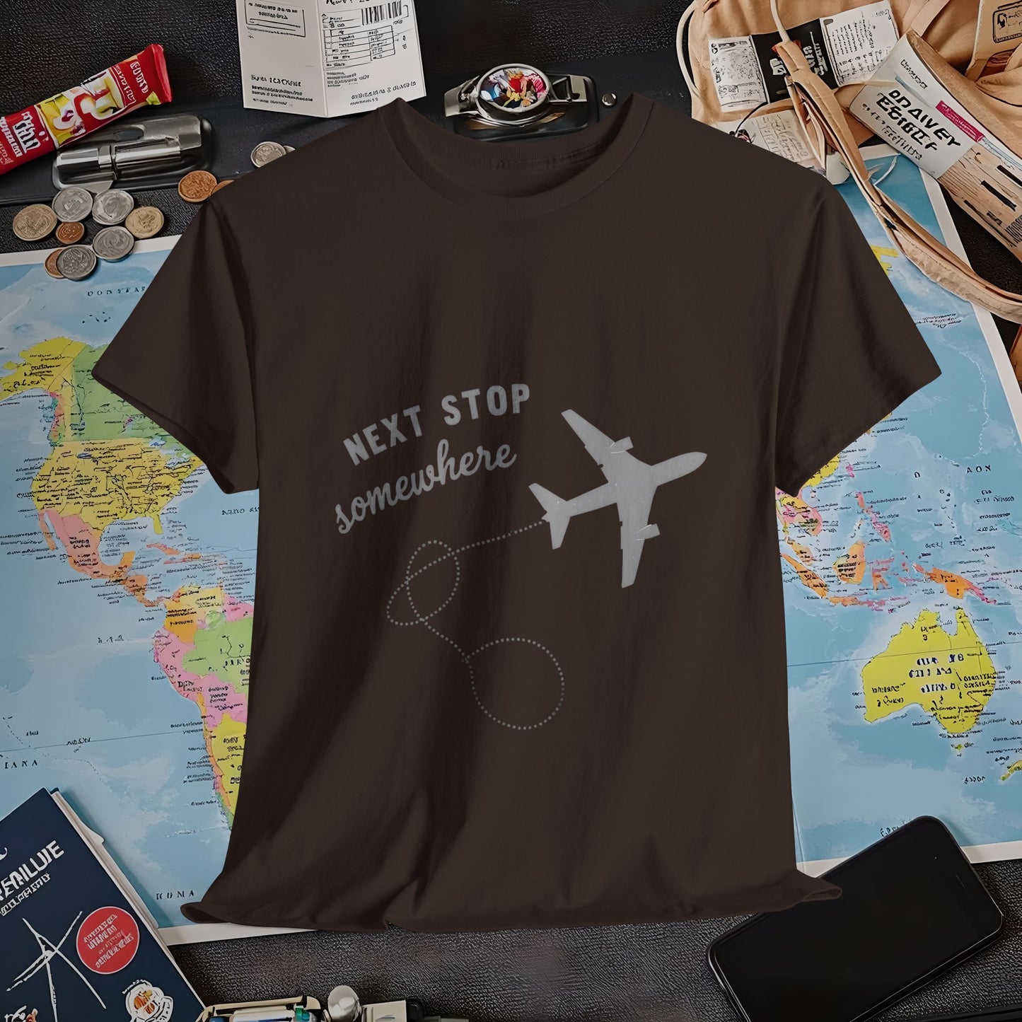 Next Stop... Somewhere, Air Travel T-Shirts | Jetsetter, Airport, and International Flight Tees